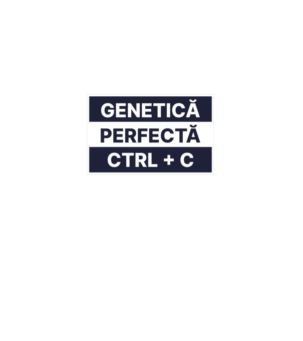 Genetică perfectă CTRL + C model alb pe tricou