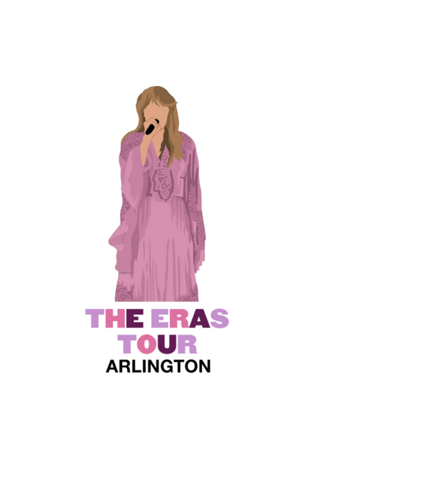 Taylor Swift The Eras Tour Arlington 3 model albastru deschis pe tricou