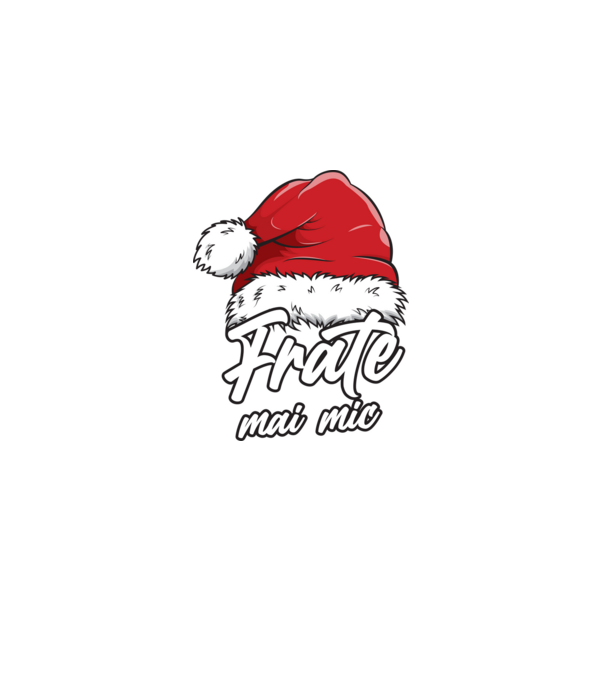 frate mai mic Santa Hat model negru pe tricou