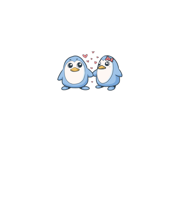 PINGUIN ÎNDRĂGOSTIT 2 model alb pe tricou