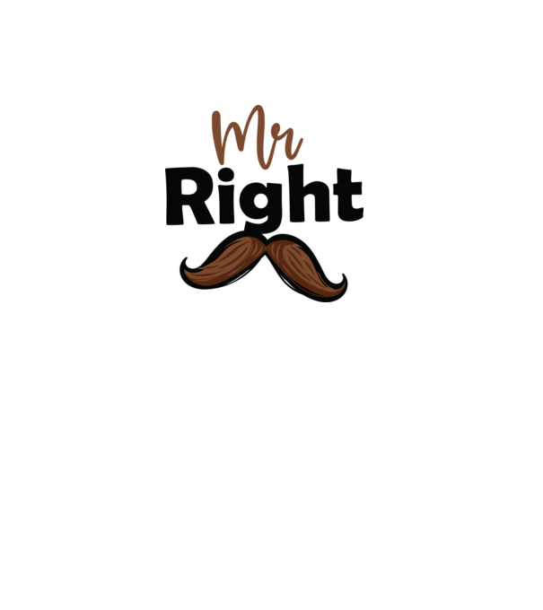 Mr right model alb pe tricou