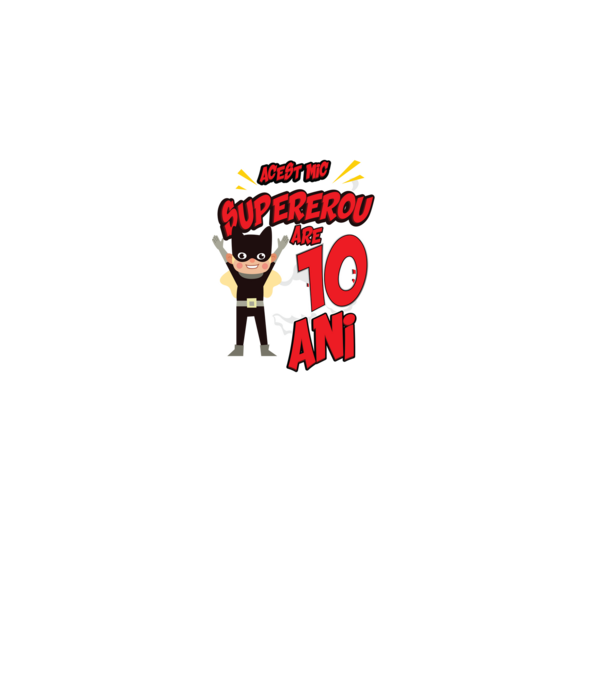 Acest mic supererou are 10 ani model negru pe tricou