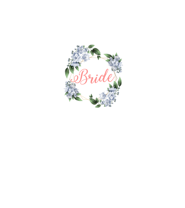 BRIDE blue floral model alb pe tricou
