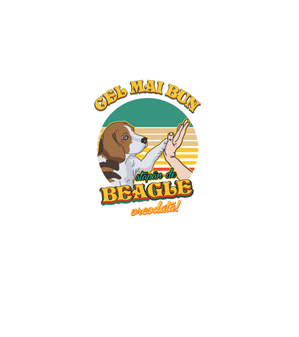 Cel mai bun stăpân de beagle vreodată! model negru pe tricou