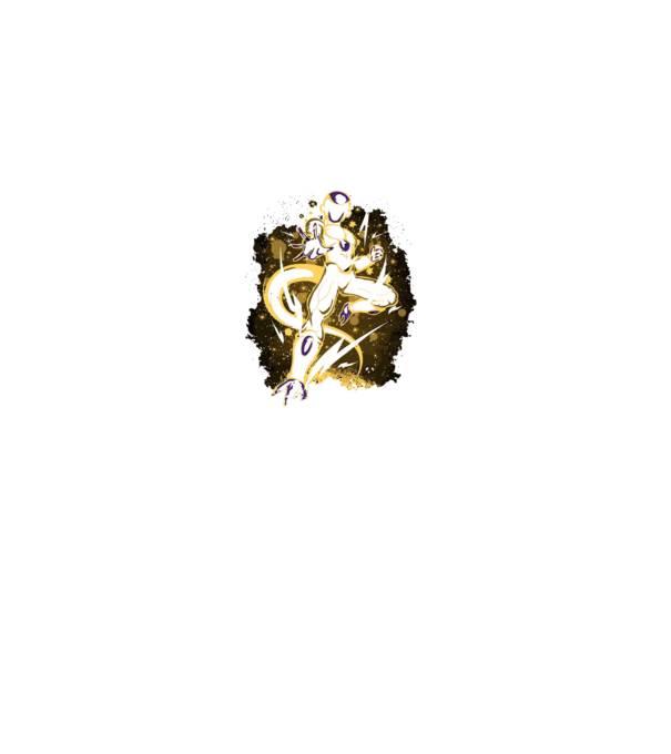 golden freeza dragonball model negru pe tricou