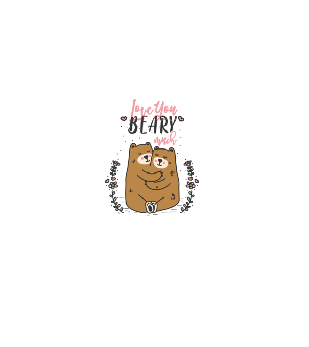 LoveU BEARY much model alb pe tricou