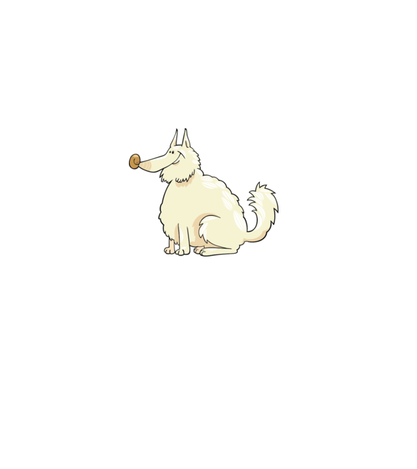 Dog silhouette model gri pe tricou