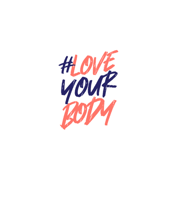 #loveyourbody model alb pe tricou