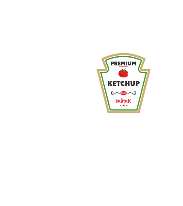 ketchup premium - calitate model galben neon pe tricou
