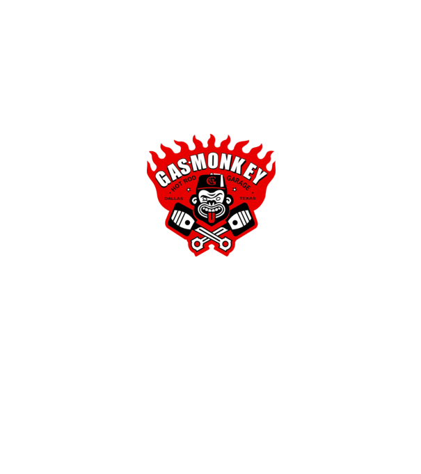 Gas Monkey model alb pe tricou