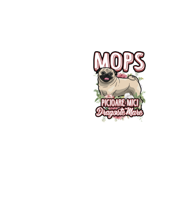 mops : picioare mici dragoste mare model galben neon pe tricou