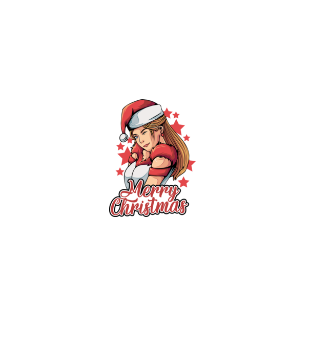Merry christmas santa girl model negru pe tricou