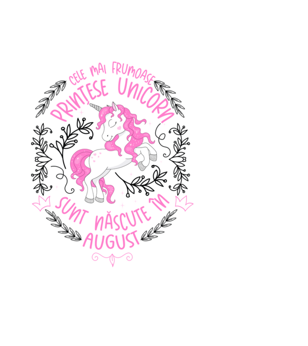 Cele mai frumoase prințese unicorn sunt născute în August model albastru deschis pe tricou