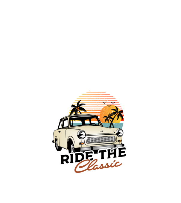 Trabant Ride The Classic model negru pe tricou