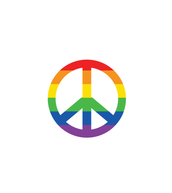 Peace pride model alb pe tricou