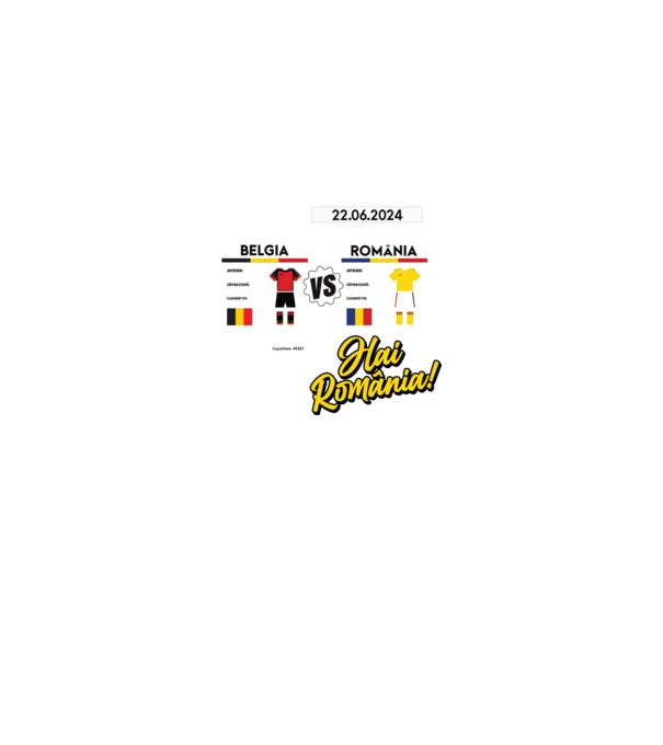 BEL-ROM euro 2024 calendar  model negru pe tricou