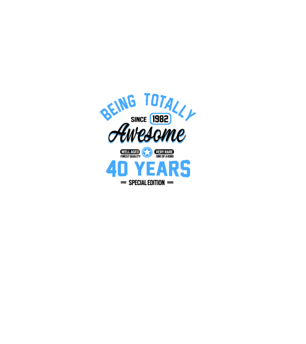 40 years of being totally awesome model roz deschis pe tricou