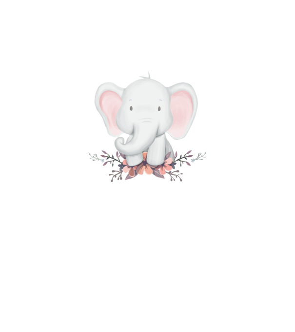Elefant cu flori model alb pe tricou
