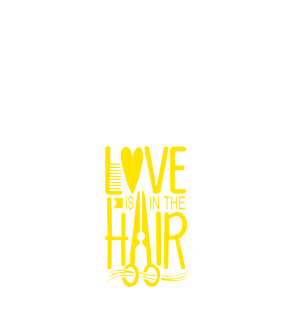 Love is in the hair model negru pe tricou