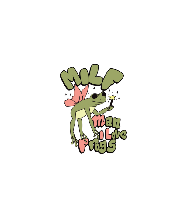 MILF man i love frogs model alb pe tricou
