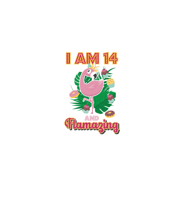 FLAMAZING Birthday 14 Years old model alb pe tricou