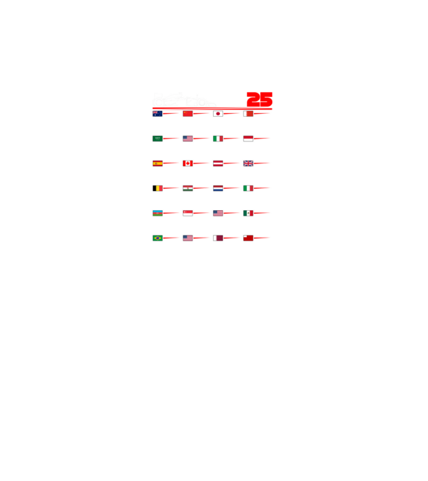 F1 calendar 2025 negru model negru pe tricou