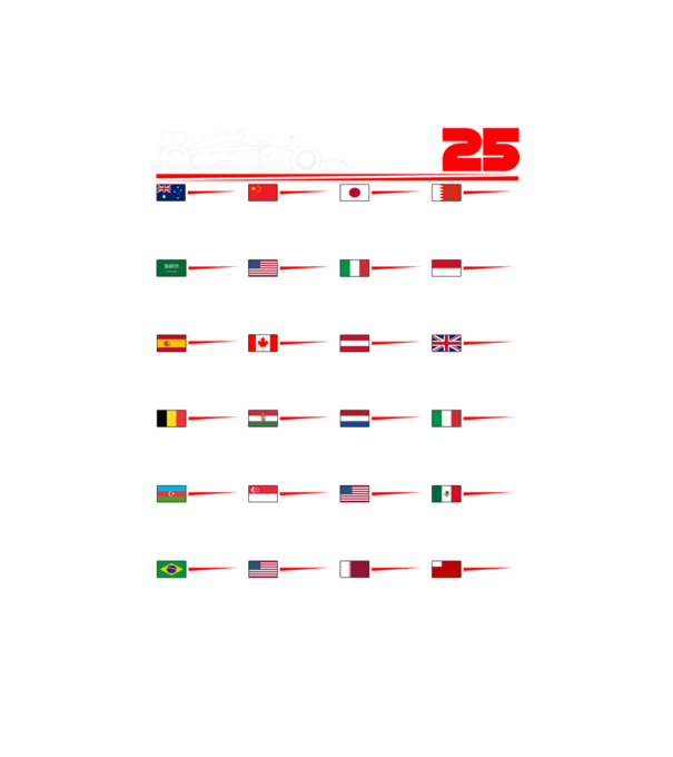 F1 calendar 2025 negru model negru pe tricou