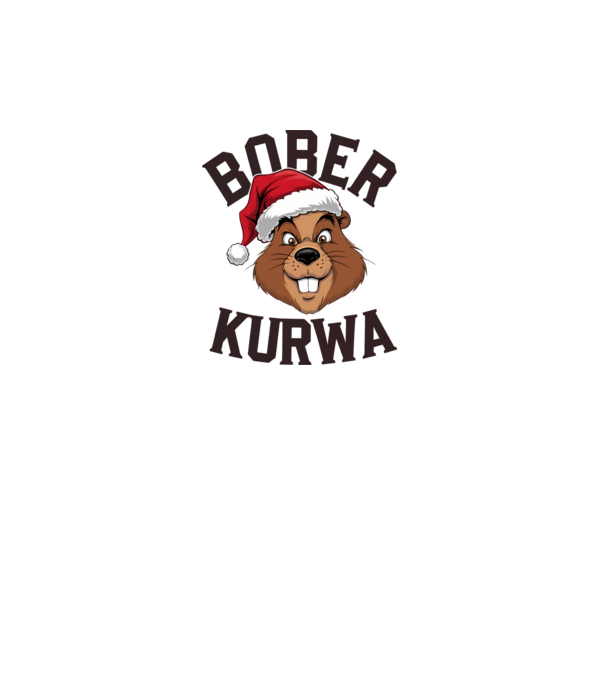 Bober kurwa xmas model alb pe tricou