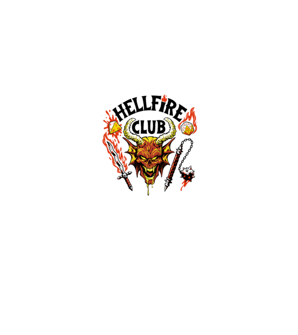 Hellfire ok model alb pe tricou