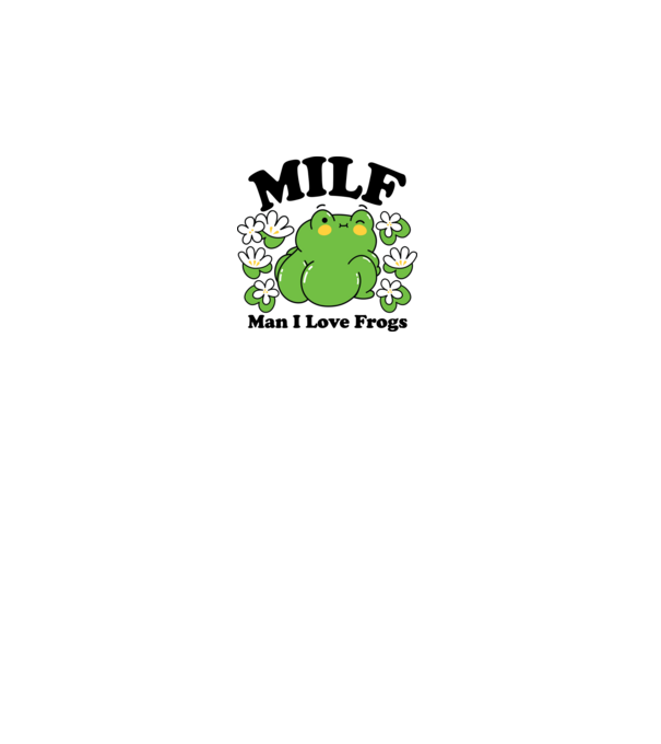 MILF man i love frogs model alb pe tricou