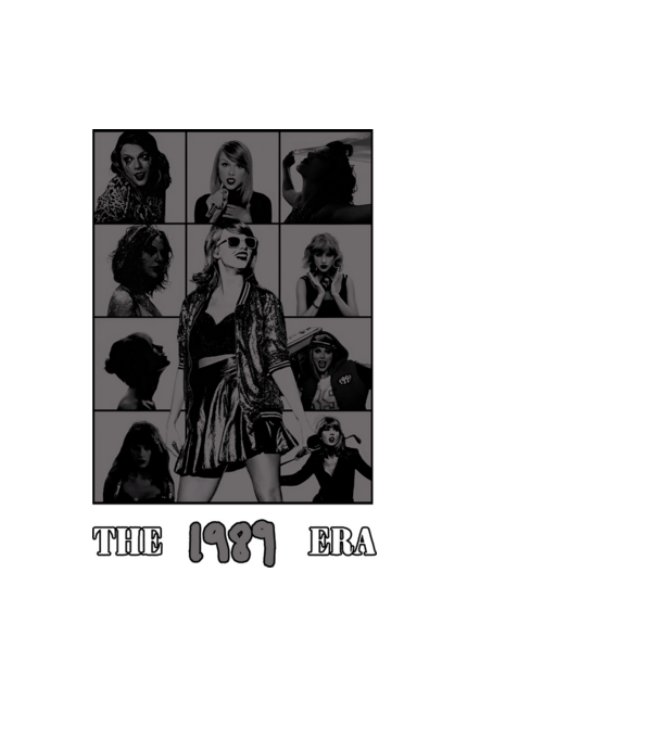 Taylor Swift ERAS grey model negru pe tricou