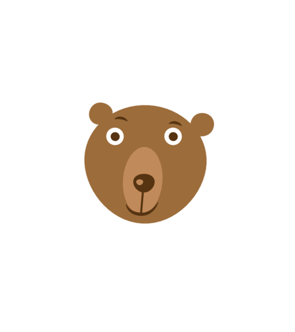 Bear Face model alb pe tricou