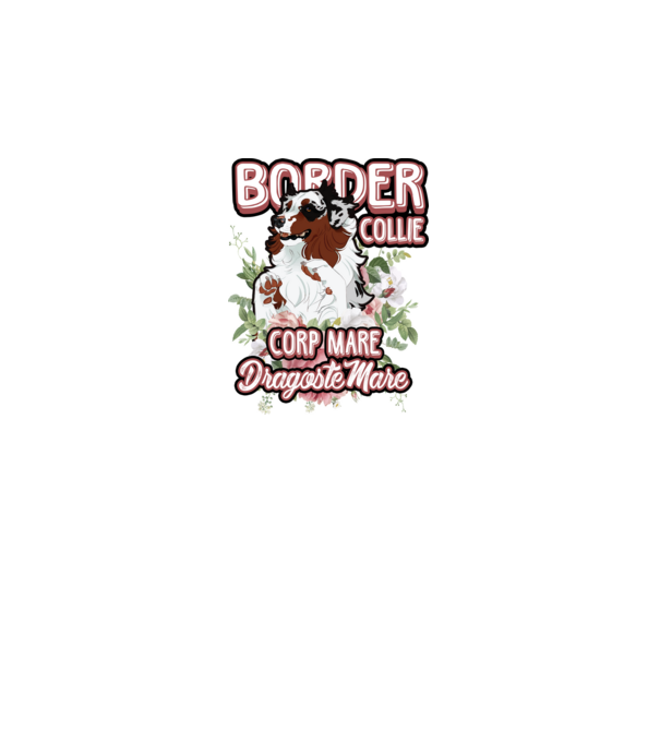 border collie - multă blană multă dragoste model alb pe tricou
