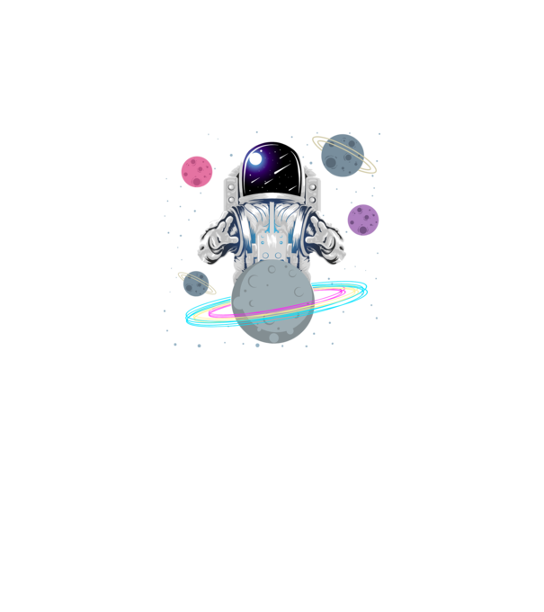 Astronaut planets model negru pe tricou