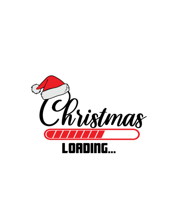 Christmas is loading model alb pe tricou