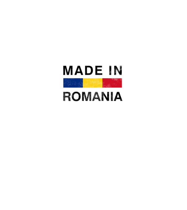 made in romania model negru pe tricou
