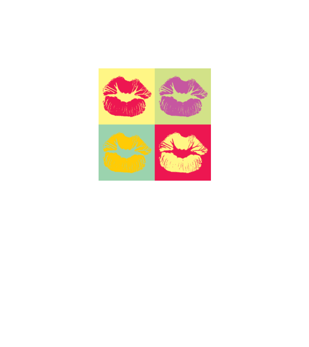 Pop Art Kiss model galben pe tricou