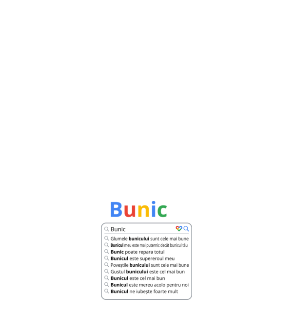 căutare Google Bunic model albastru închis pe tricou