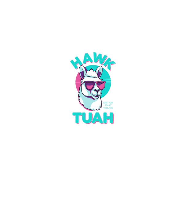 Hawk tuah llama retro sunglasses model albastru închis pe tricou