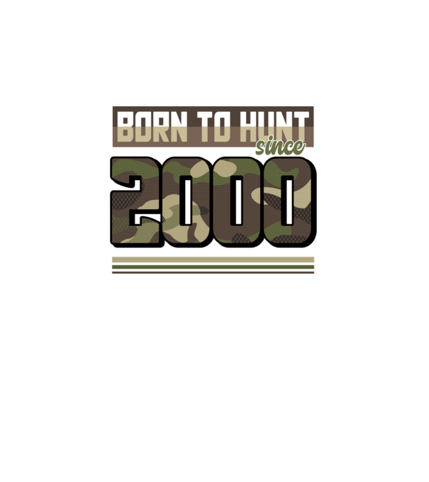 Born to hunt since 2000 model negru pe tricou