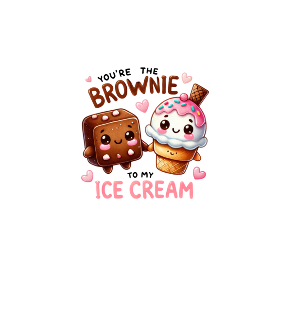 Brownie to my Ice Cream model alb pe tricou