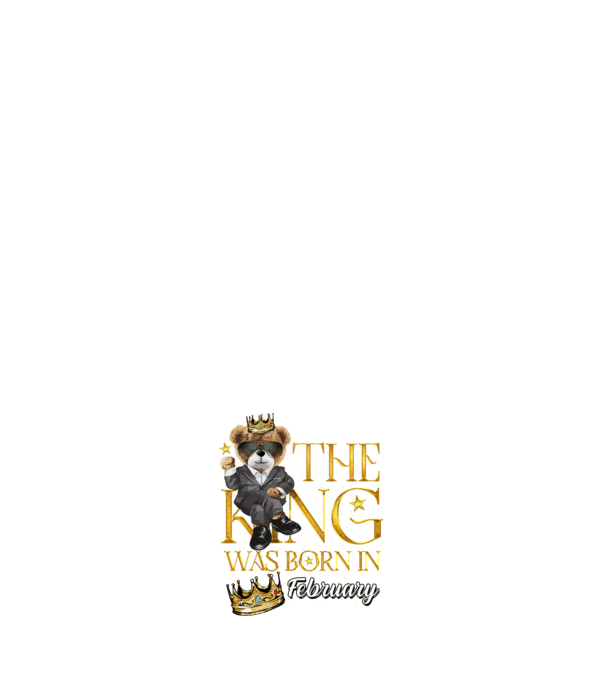 The king was born int FEBRUARY model albastru închis pe tricou
