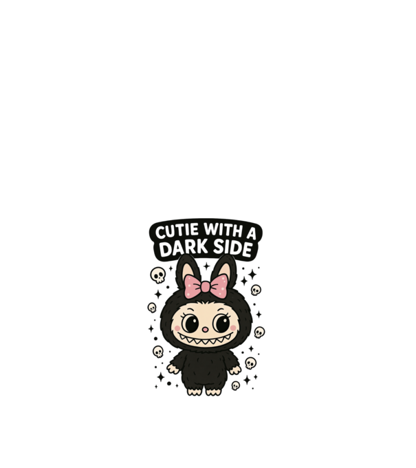 Cutie with a dark side model alb pe tricou