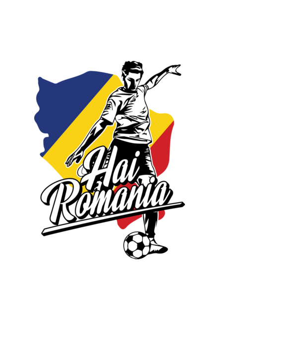 Hai romania fotbal model negru pe tricou