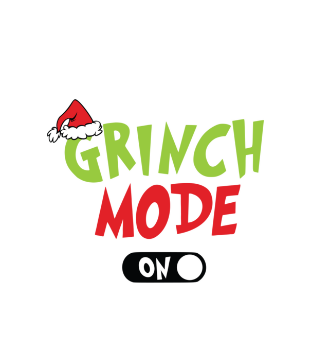 Grinch Mode model alb pe tricou