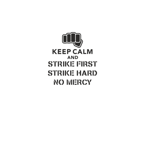 Keep calm and strike first cobra kai model alb pe tricou