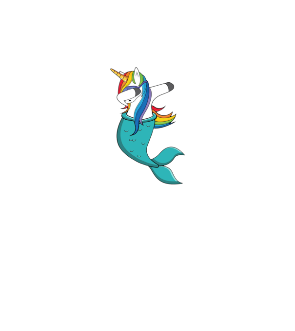 Unicorn Sirenă DAB model albastru închis pe tricou