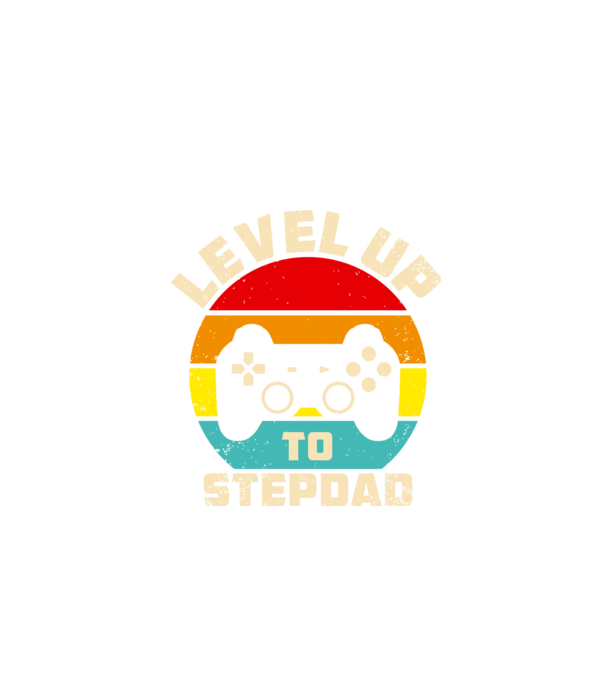 Level Up Stepdad model negru pe tricou