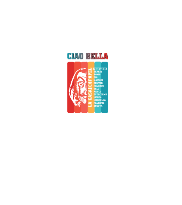 ciao bella retro model negru pe tricou