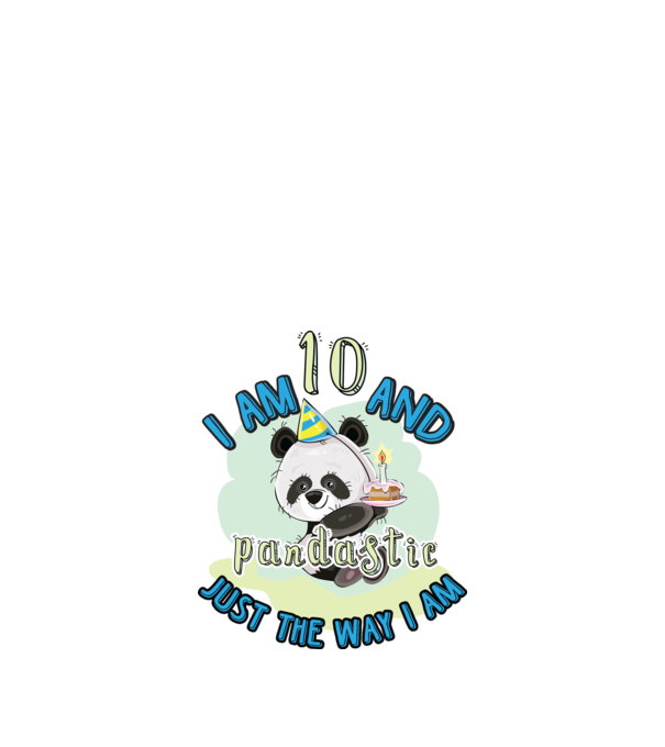 PANDASTIC 10 model alb pe tricou